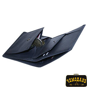 Шкіряне Портмоне Timone intrecciato 12071 navy синій, фото 2