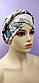 Елегантна шапка чалма 54-60рр бежево рожева з принтом квіти, фото 7