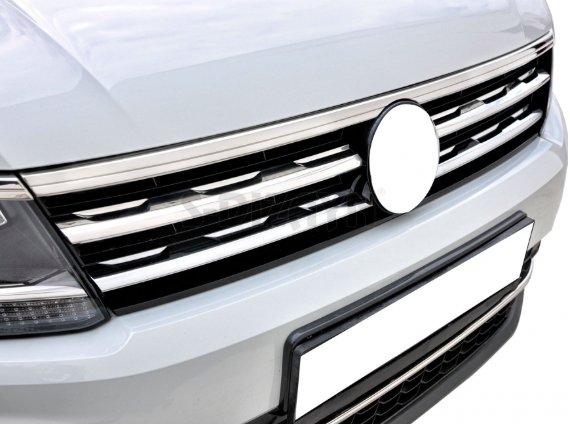 Накладки на кант решітку і фари 2016-2020 (3 шт, нерж) для Volkswagen Tiguan 2016↗, фото 1