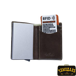Кредитница шкіряна Nevada 3758 c системою RFID moro коричневий, фото 2
