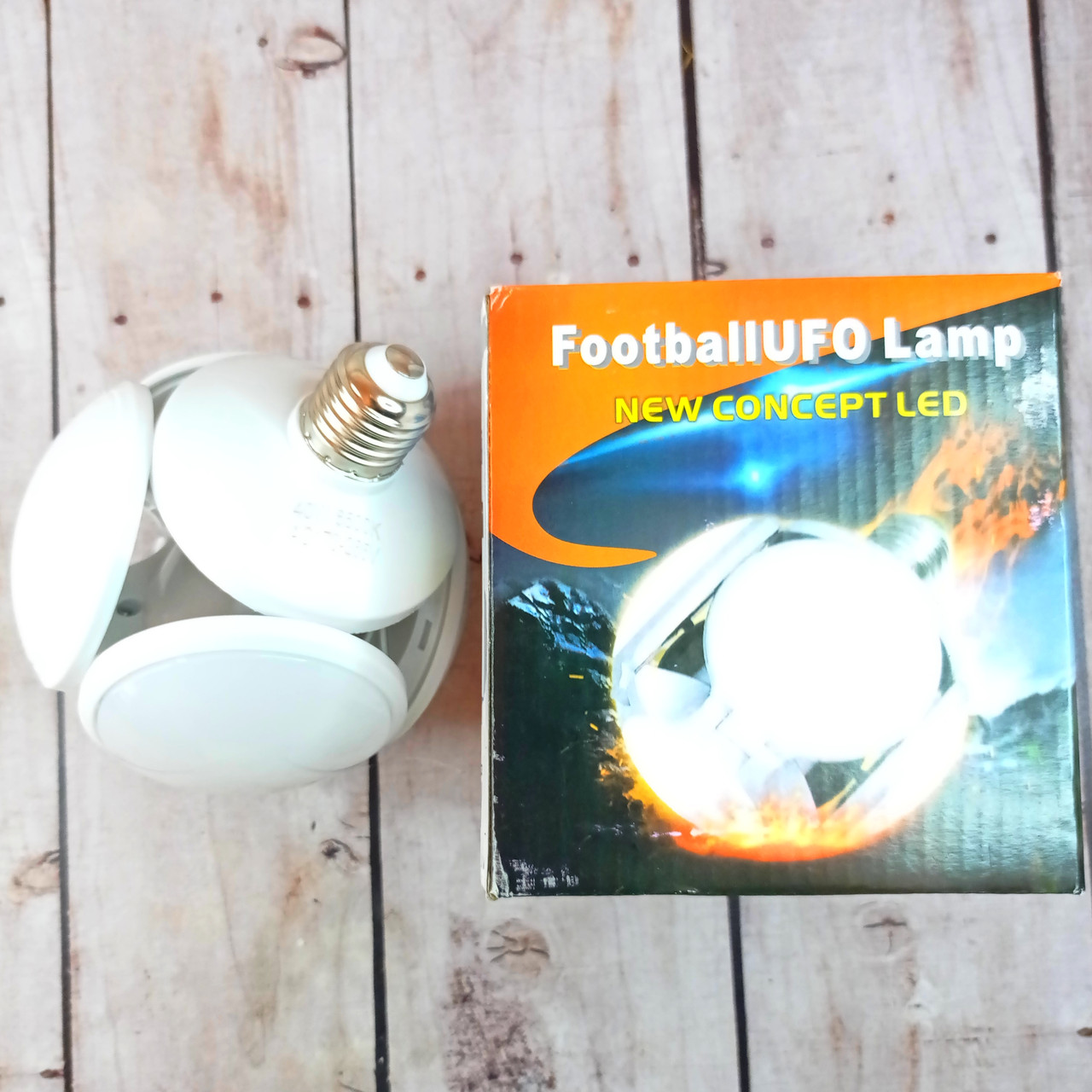 Раскладная светодиодная лампа в форме футбольного мяча Led football new bubble На 5 источников света ФОТО - фото 1 - id-p1409886312