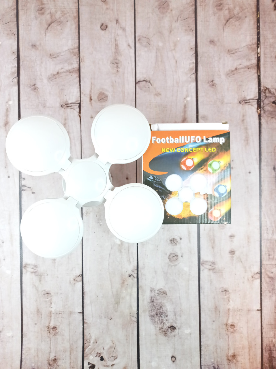 Раскладная светодиодная лампа в форме футбольного мяча Led football new bubble На 5 источников света ФОТО - фото 5 - id-p1409886312