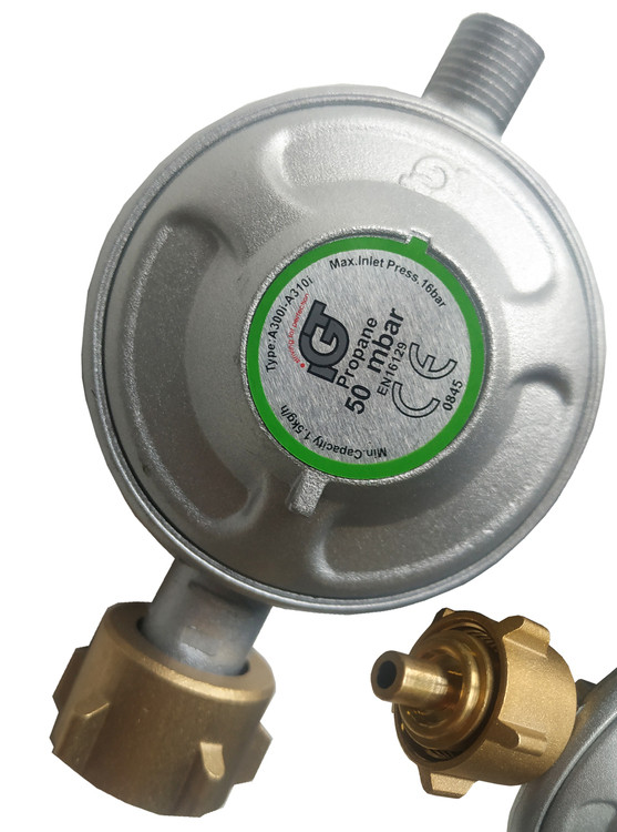 Редуктор для балонів Maltec 11 кг із різзю GZ 1/4" L — 50 МБар