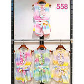 Дитячі літні кольорові комбінезони на дівчаток гуртом