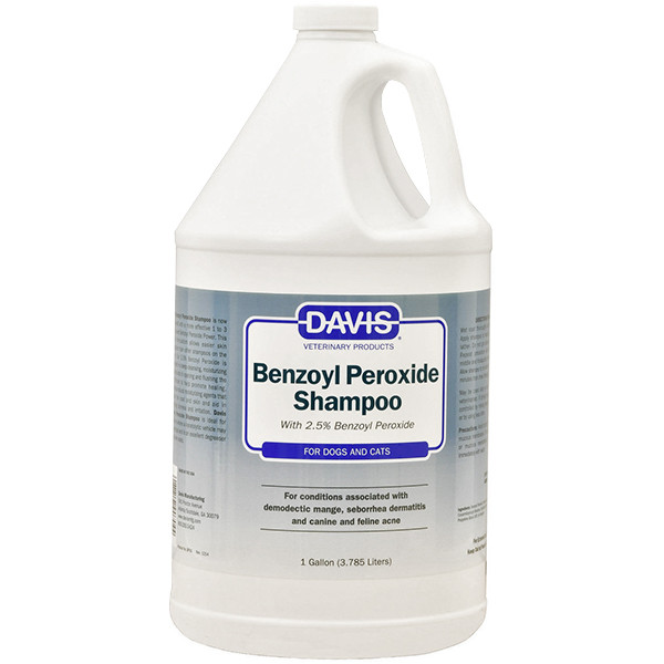 Шампунь для собак та котів з демодекозом та дерматитами Davis Benzoyl Peroxide Shampoo 2,5% (BPSG)