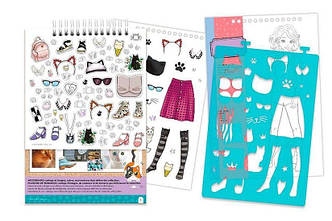 Блокнот з трафаретами для створення модних колекцій Мила киця Make it Real