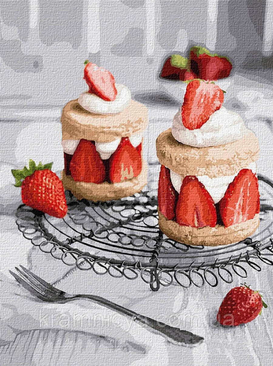 Картина за номерами Полунична насолода, 30x40 Ідейка (КНО5605), фото 1