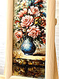 Картина з бурштину "Ваза з квітами", картина з бурштина Ваза з квітами 20x60 см, фото 3