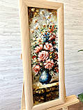 Картина з бурштину "Ваза з квітами", картина з бурштина Ваза з квітами 20x60 см, фото 4