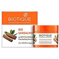 Крем Биотик Сандал 50г Spf50, Солнцезащитный Био Сандал, Biotique Bio Sandalwood Face & Body Sun Cream,