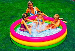 Надувний дитячий басейн "Закот" з надувним дном INTEX 114*25СМ ⁇ дитячий басейн ⁇ дитина надувна басайн