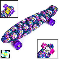 Скейт Пенни Борд, Penny Board 22 Orchid, Светящиеся Led колеса