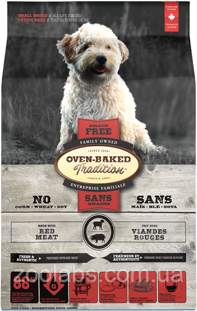 Корм Oven Baked для дорослих собак з дрібних порід | Oven Baked Tradition Dog Grain Free Red Meat 5,6 кг