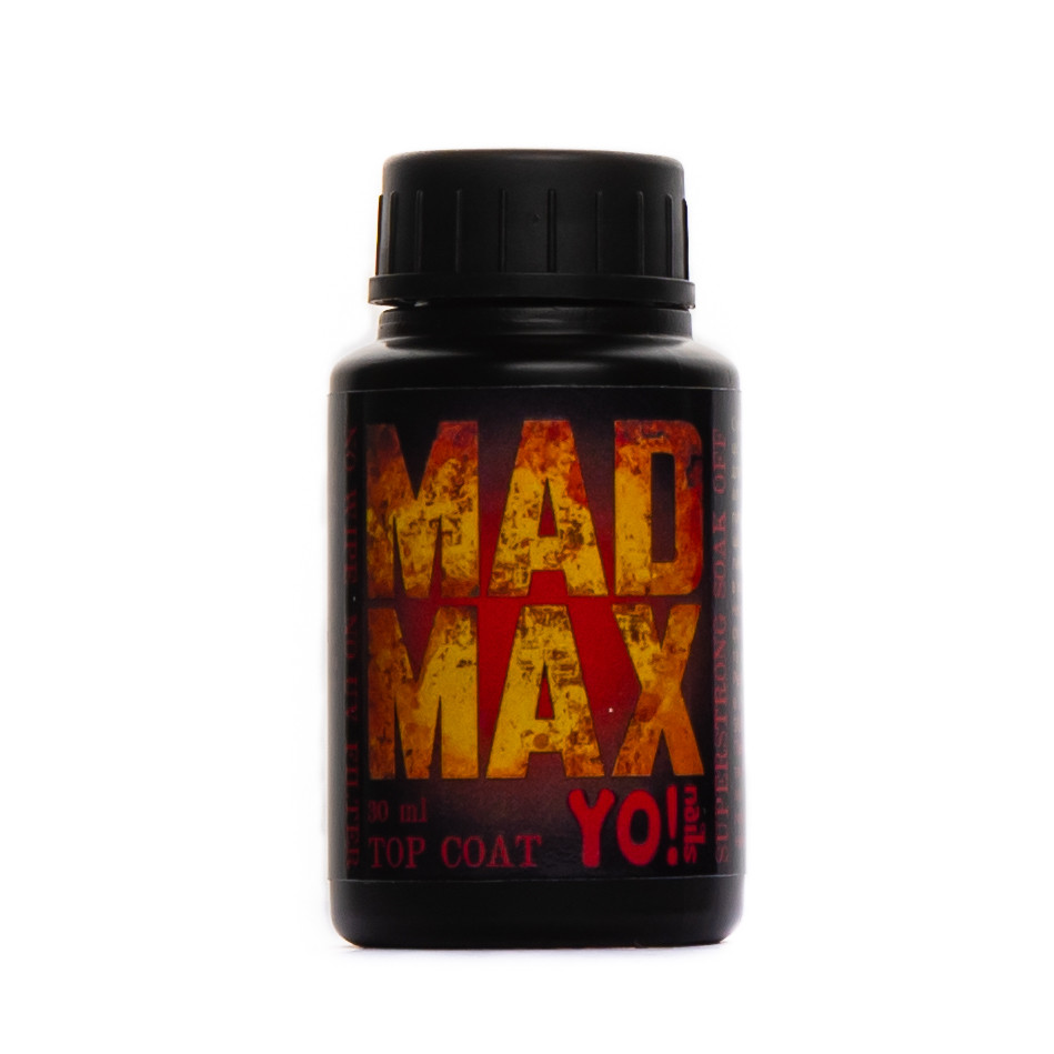 Суперстійкий топ без липкого шару Yo!Nails Mad Max без фільтра, 30 мл