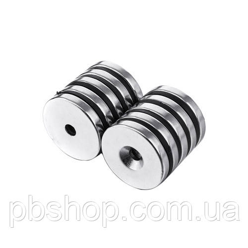 Магніти неодимові кріпильні 12х3мм N50 з отвором зенківкою 4мм 10шт, фото 1