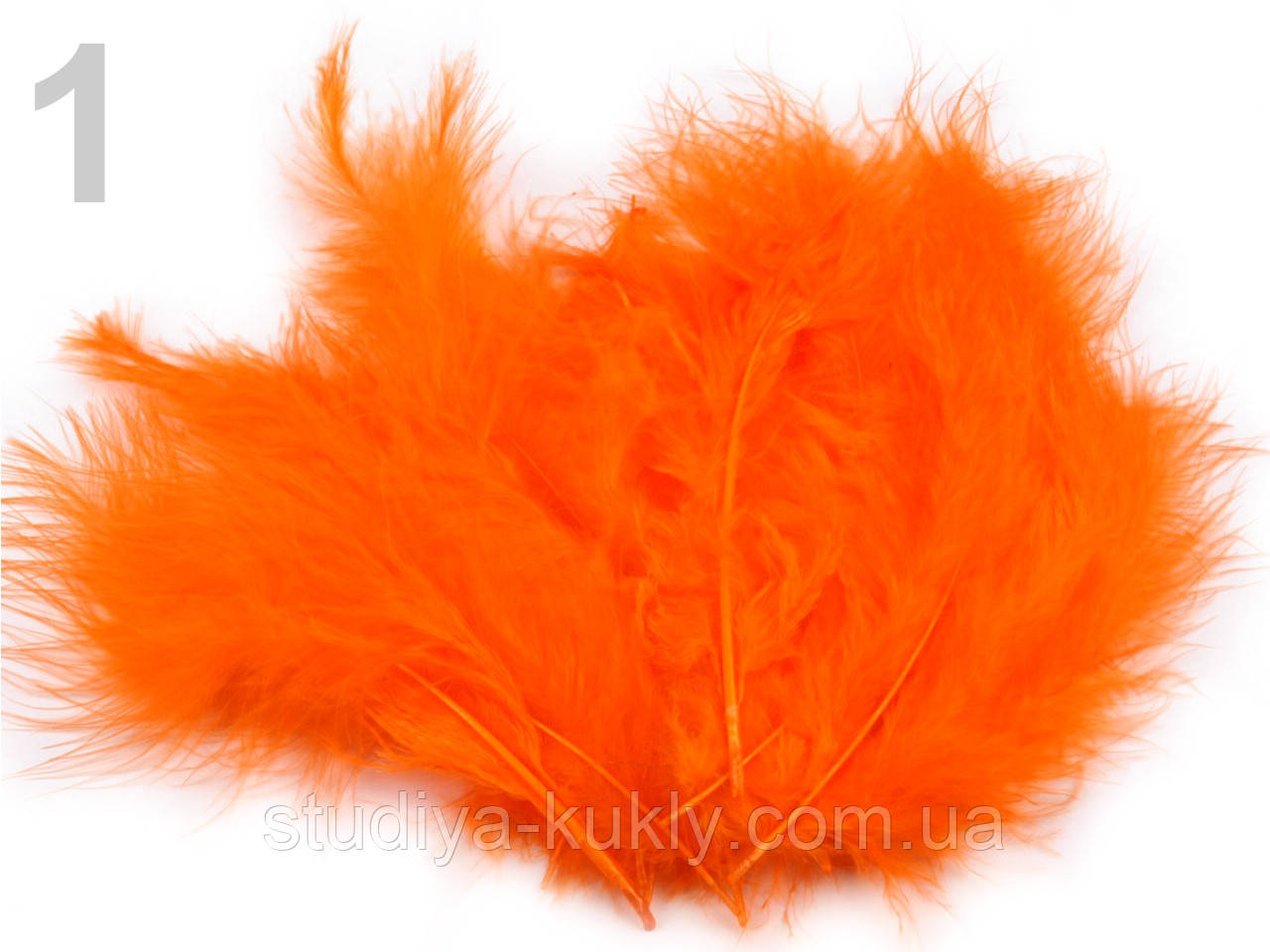 Страусовые перья длина 6-9 см. для декора. №1, оранжевый. - фото 1 - id-p1410040423