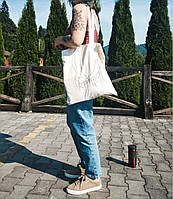 Еко-сумка шопер малюнок однією лінією руки, схрещені мізинці ручний розпис ручна робота