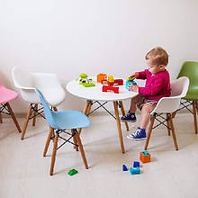 Дитячий стіл KIDS LUI D-600 білий на букових ніжках