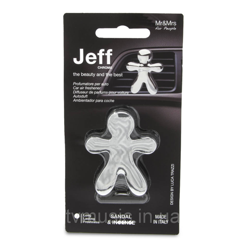 Ароматизатор в машину Mr&Mrs JEFF CHROME Sandal & Incense - Chrome Silver