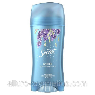 Твердий дезодорант-антиперспірант Лаванда Secret Lavender 48h Invisible solid Deodorant Antiperspirant