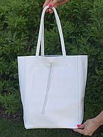 Кожаная белая сумка-шоппер Solange, Италия, цвета в ассортименте