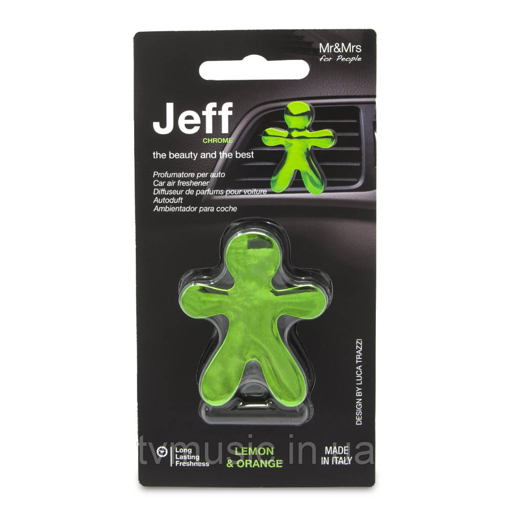 Ароматизатор в машину Mr&Mrs JEFF CHROME Lemon & Orange - Chrome Green