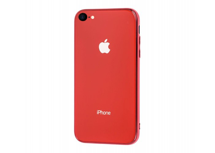 Чохол скляний Glass case для IPhone 7 (01) Red червоний