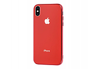 Чехол стеклянный Glass case для IPhone X/Xs (01) Red красный