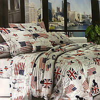 "канадский флаг" Бязевый комплект постельного белья полуторный размер 150*210 см от производителя