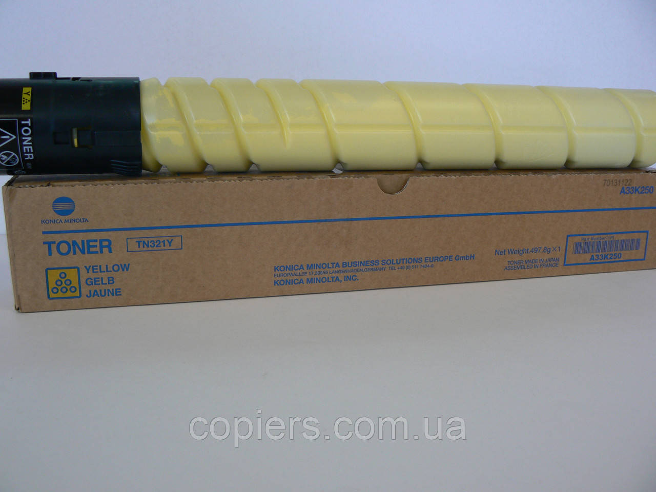 Тонер картридж TN-321Y Konica Minolta bizhub C224/C284/C364, A33K250 оригінал, tn321y, tn321 y, фото 1