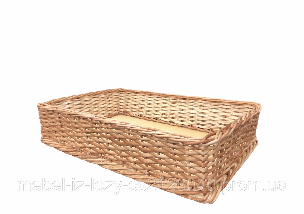 Плетяний кошик, ящик плетений для вітрін 50*30 з заввишки 12 см