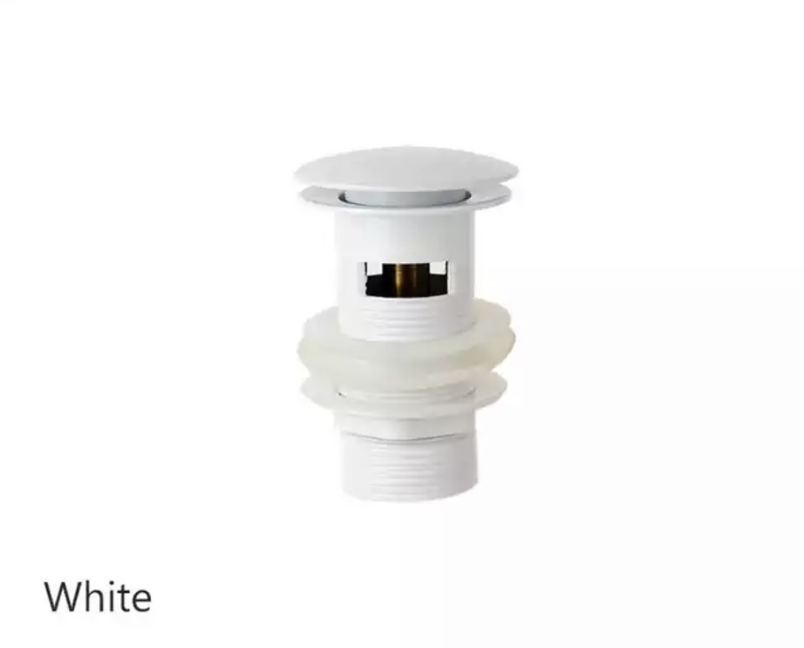 Білий донний клапан клік-клак з переливом FUTURA White
