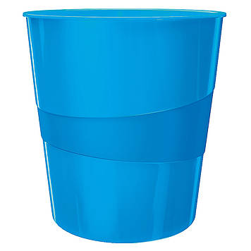 Пластиковий кошик для сміття синій 15 літрів Leitz WOW