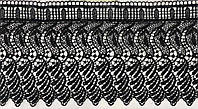 Кружево вязаное черное ширина 17 см, моток 15 ярдов