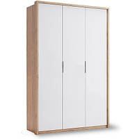 Шафа двостулкова в спальню, у передпокій 3-дверний без дзеркал Asti/Асті Дуб Крафт — Глянець Білий TM Міро Марк