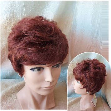 Перука коротка з канекалона темно-рудий 3363-131
