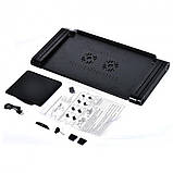Столик підставка для ноутбука з охолодженням Laptop Table T8 Чорний, фото 7