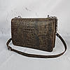 Сумка жіноча "Богема" натуральна шкіра, коричнева під крокодила, фото 3