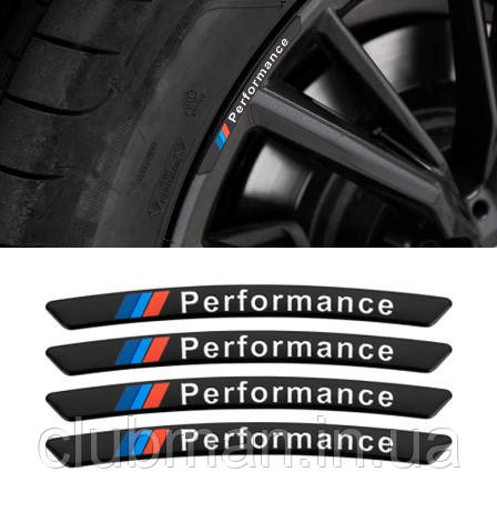 Наклейки на диски BMW (БМВ) M-Perfrormace E39 E53 E60 E46 E34 E90 E65 E66 E70 F10, F15 F20 F30 F35 чорні