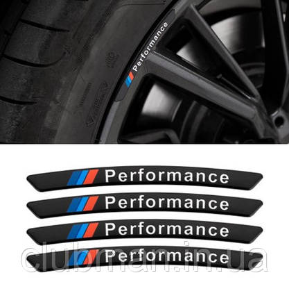 Наклейки на диски BMW (БМВ) M-Perfrormace E39 E53 E60 E46 E34 E90 E65 E66 E70 F10, F15 F20 F30 F35 чорні, фото 1