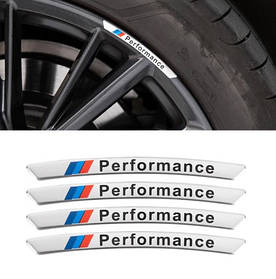 Наклейки на диски BMW (БМВ) M-Performace E39 E53 E60 E46 E34 E90 E65 E66 E70 F10, F15 F20 F30 F35 Хром