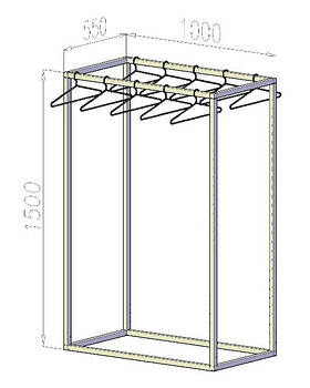Стійка для одягу з двома перекладинами