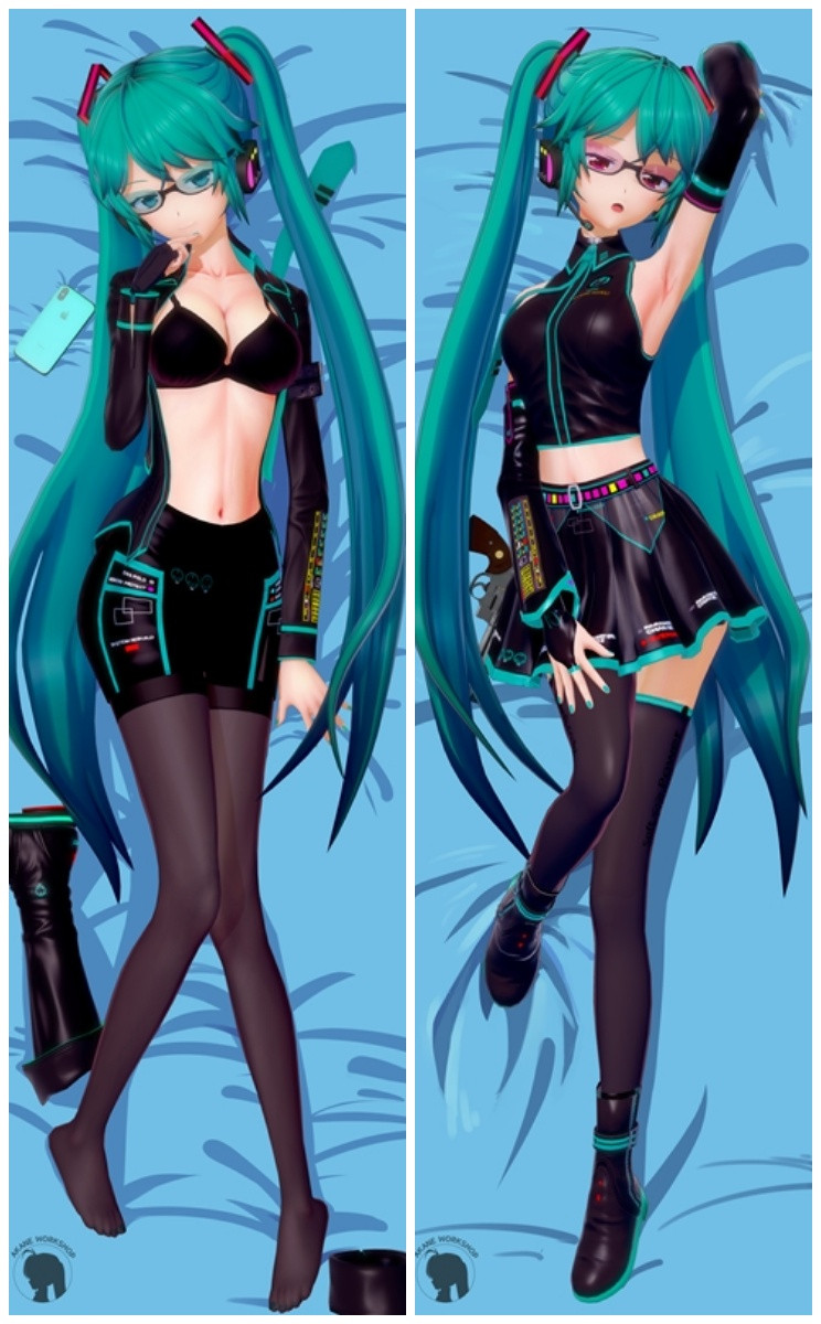 Дакімакура 150 х 50 см Miku Hatsune Вокалоід Koikatsu Miku Hatsune Подушка для обіймів аніме обнімашка