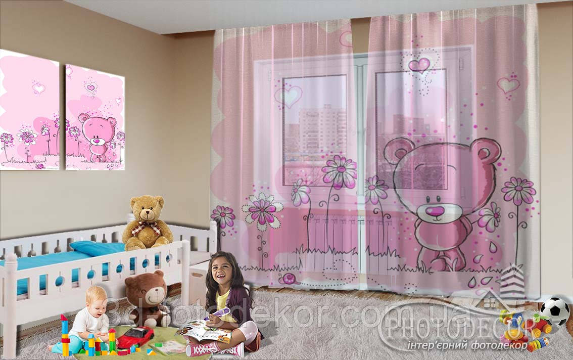 Фото тюль для дітей "Ведмедик" - будь-який розмір. Читаємо опис!, фото 1