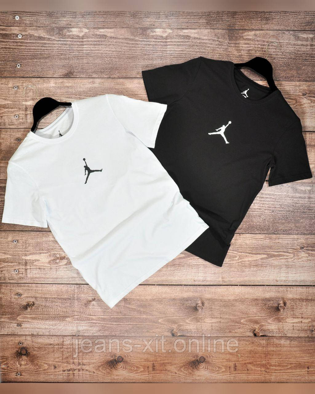 Футболка чоловіча 2XL(р) чорна 1027-21 Jordan Туреччина Літо-D