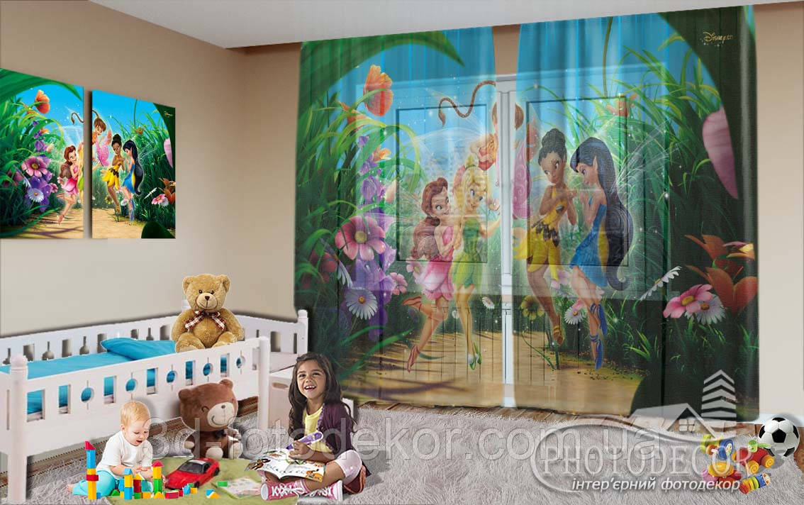 Фото тюль для дітей "Феї Діснея" - будь-який розмір. Читаємо опис!, фото 1