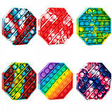 Антистрес сенсорна іграшка райдужний восьмикутник Pop It Поп іт Нескінченна пупырка, фото 4