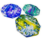 Антистрес сенсорна іграшка райдужний восьмикутник Pop It Поп іт Нескінченна пупырка, фото 2