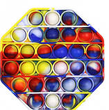 Антистрес сенсорна іграшка райдужний восьмикутник Pop It Поп іт Нескінченна пупырка, фото 7