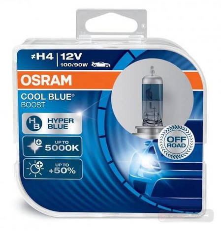 Автолампи Osram Cool Blue Boost H4 12V 100/90W 5000K P43T (2шт.), фото 2
